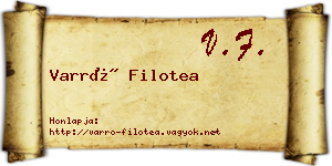 Varró Filotea névjegykártya