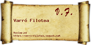 Varró Filotea névjegykártya